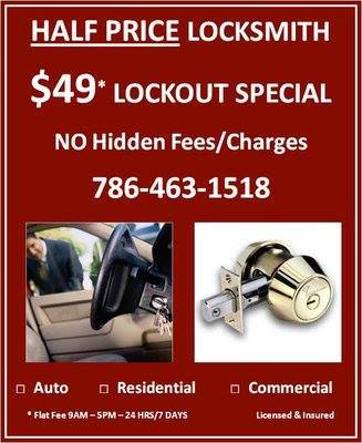 Half Price Locksmith-Hollywood FL